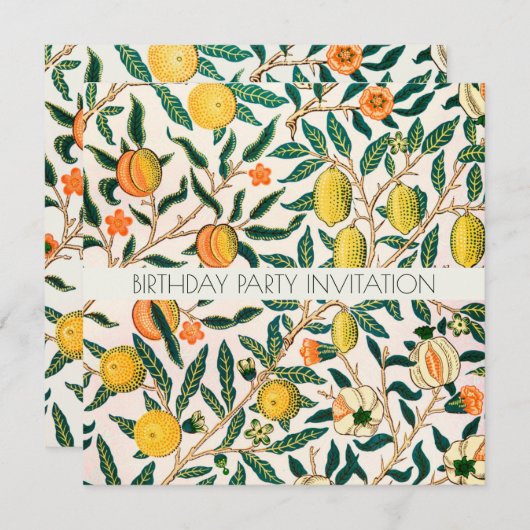 INVITATION WILLIAM MORRIS ANNIVERSAIRE (Devant / Derrière)