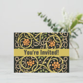 Invitation William Morris Black Floral Art (Debout devant)
