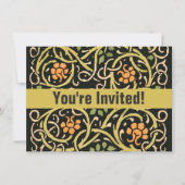 Invitation William Morris Black Floral Art (Devant)
