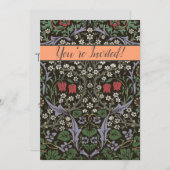 Invitation William Morris Blackthorn Tapestry Floral (Devant / Derrière)