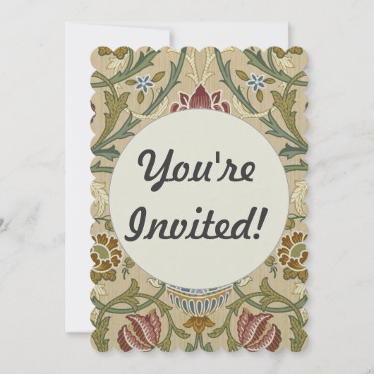 Invitation William Morris Brocade Motif de fond d'écran flora (Devant)