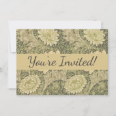 Invitation William Morris Chrysanthemum Fleur d'âge (Devant)