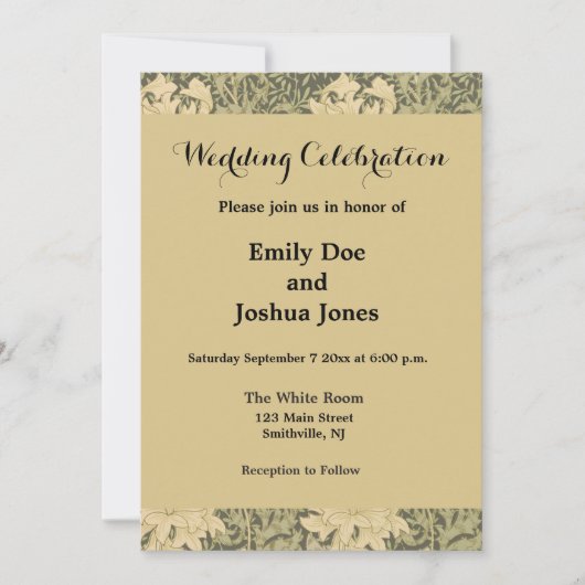 Invitation William Morris Chrysanthemum Fleur d'âge (Devant)