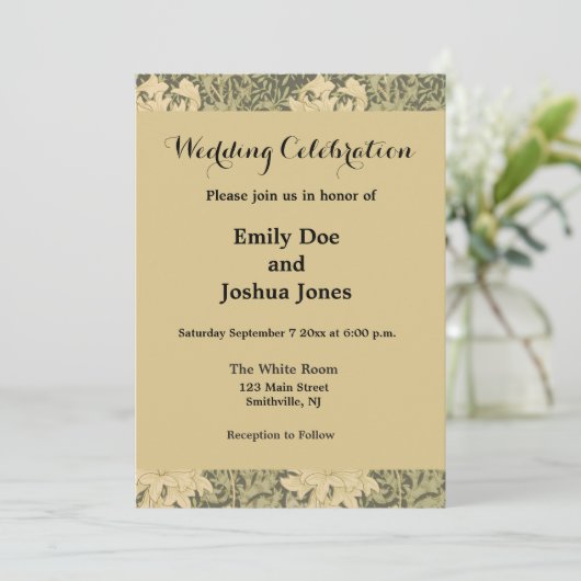 Invitation William Morris Chrysanthemum Fleur d'âge (Debout devant)