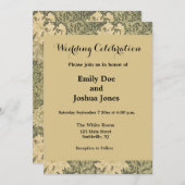 Invitation William Morris Chrysanthemum Fleur d'âge (Devant / Derrière)