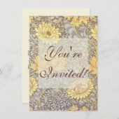 Invitation William Morris Chrysanthemum Fleurs maman (Devant / Derrière)