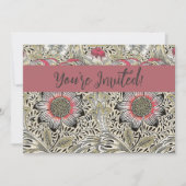 Invitation William Morris Corncocktail fond d'écran floral (Devant)