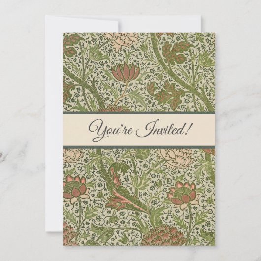 Invitation William Morris Cray Fleur de Sage Floral Botanique (Devant)