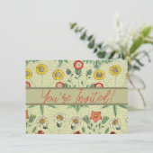 Invitation William Morris Daisy Floral Fond d'écran Motif (Debout devant)