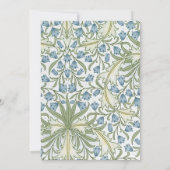 Invitation william Morris - Élégant Mariage de fleurs bleues (Dos)