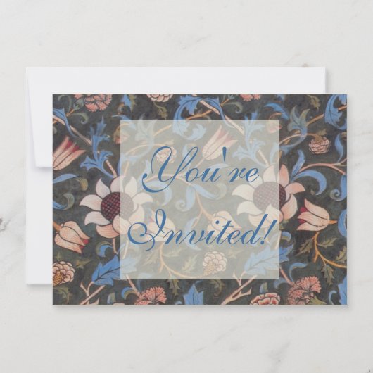 Invitation William Morris Evenlode Textile Floral Art (Devant)