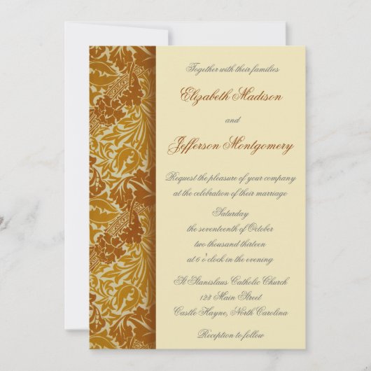 Invitation William Morris Feuille Gold (Devant)