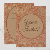 Invitation William Morris Fleur de pavot rose Floral (Devant / Derrière)