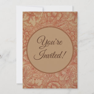 Invitation William Morris Fleur de pavot rose Floral