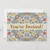 Invitation William Morris Floral Circle Flower Illustration (Devant)