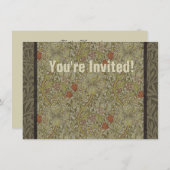 Invitation William Morris Floral Lys willow art design (Devant / Derrière)