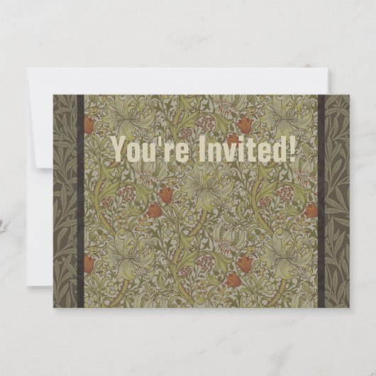 Invitation William Morris Floral Lys willow art design (Devant)