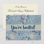 Invitation William Morris Flower Floral Design (Devant / Derrière)