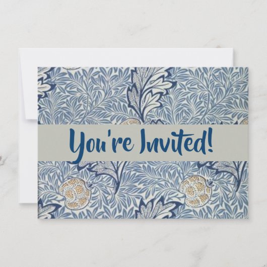 Invitation William Morris Flower Floral Design (Devant)