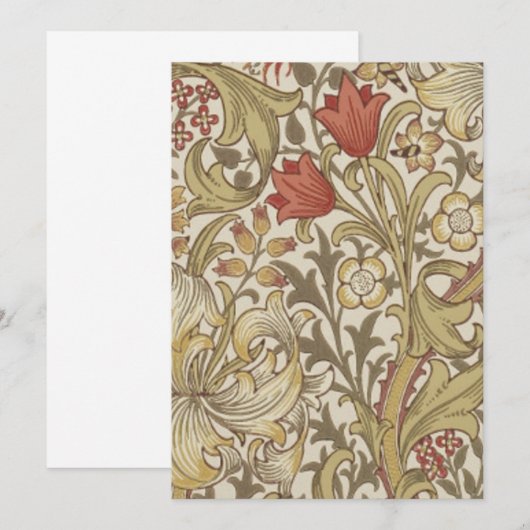 Invitation William Morris Golden Lily (Devant / Derrière)