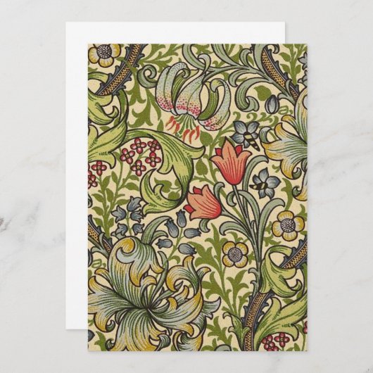 Invitation William Morris Golden Lily Motif restauré (Devant / Derrière)