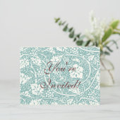 Invitation William Morris Grape Motif Turquoise Turquoise (Debout devant)