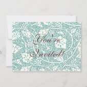 Invitation William Morris Grape Motif Turquoise Turquoise (Devant)