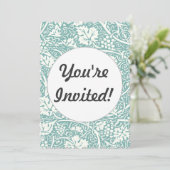 Invitation William Morris Grape Motif Turquoise Turquoise (Debout devant)