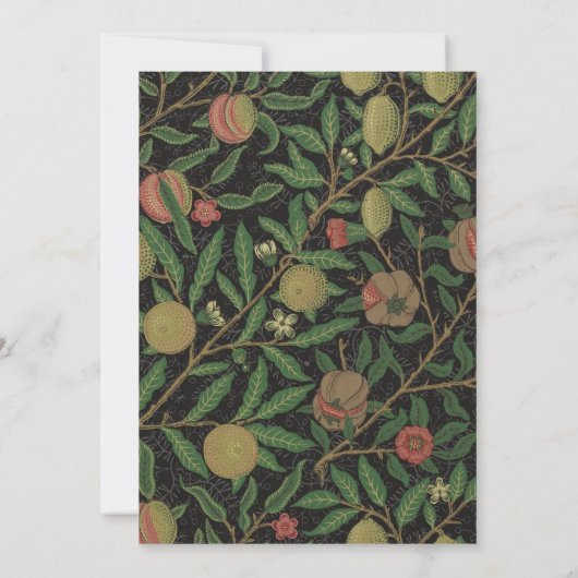 Invitation William Morris grenade classique fruits (Dos)