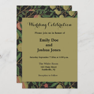 Invitation William Morris grenade classique fruits