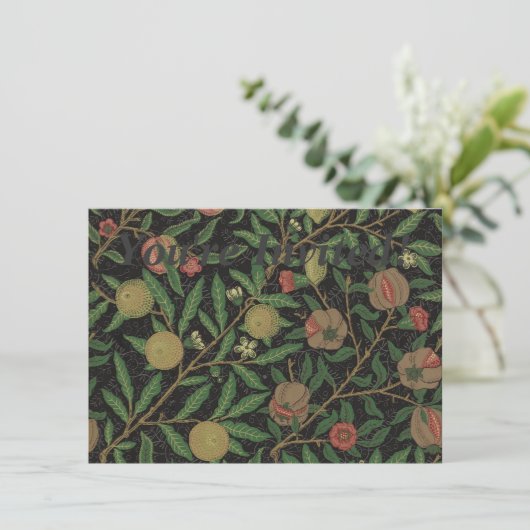 Invitation William Morris grenade classique fruits (Debout devant)