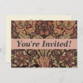 Invitation William Morris Honeysuckle Classic English Art (Devant / Derrière)