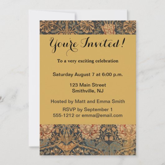 Invitation William Morris Honeysuckle Rich Wallpaper (Devant)