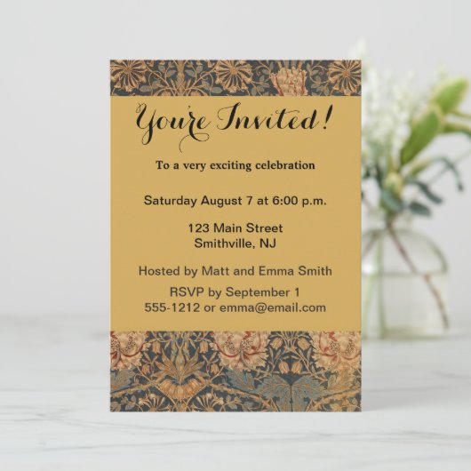 Invitation William Morris Honeysuckle Rich Wallpaper (Debout devant)
