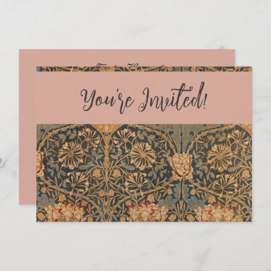 Invitation William Morris Honeysuckle Rich Wallpaper (Devant / Derrière)