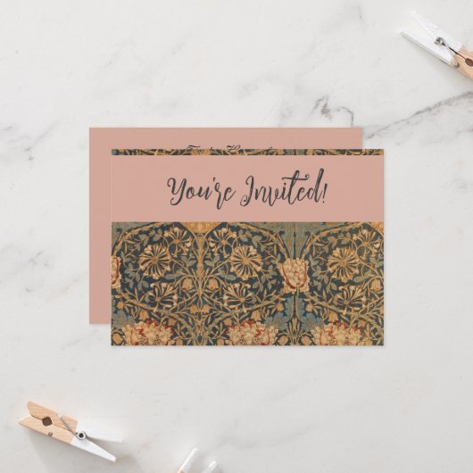 Invitation William Morris Honeysuckle Rich Wallpaper (Devant/Arrière en situation)