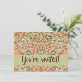 Invitation William Morris Hyacinth Flower Rose Art (Debout devant)