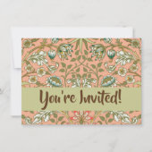 Invitation William Morris Hyacinth Flower Rose Art (Devant)