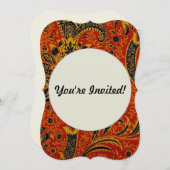 Invitation William Morris Inde Floral rouge (Devant / Derrière)