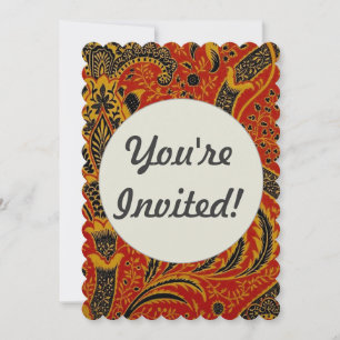 Invitation William Morris Inde Floral rouge