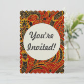 Invitation William Morris Inde Floral rouge (Debout devant)