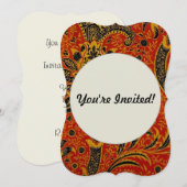 Invitation William Morris India Rouge Floral Vintage Classiqu (Devant / Derrière)
