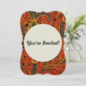 Invitation William Morris India Rouge Floral Vintage Classiqu (Debout devant)