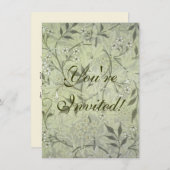 Invitation William Morris Jasmine Botanique (Devant / Derrière)
