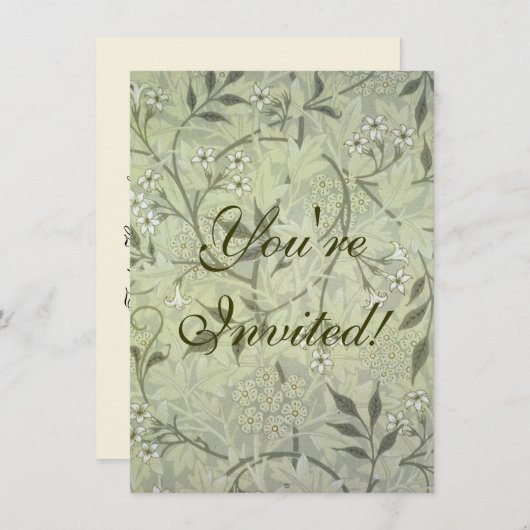 Invitation William Morris Jasmine Botanique (Devant / Derrière)