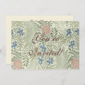 Invitation William Morris Larkspur Fond d'écran floral (Devant / Derrière)
