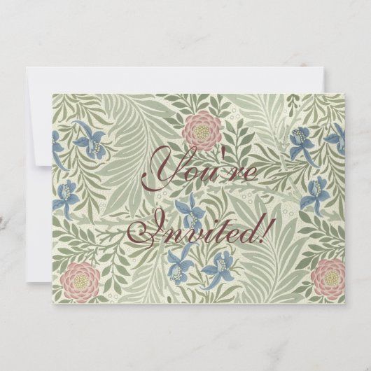 Invitation William Morris Larkspur Fond d'écran floral (Devant)