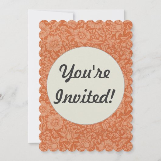 Invitation William Morris Mallow Fond d'écran floral (Devant)