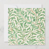 Invitation William Morris mariage motif vert à feuilles (Dos)