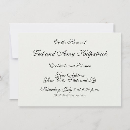 Invitation william morris marigold fleurs vertes (Dos)